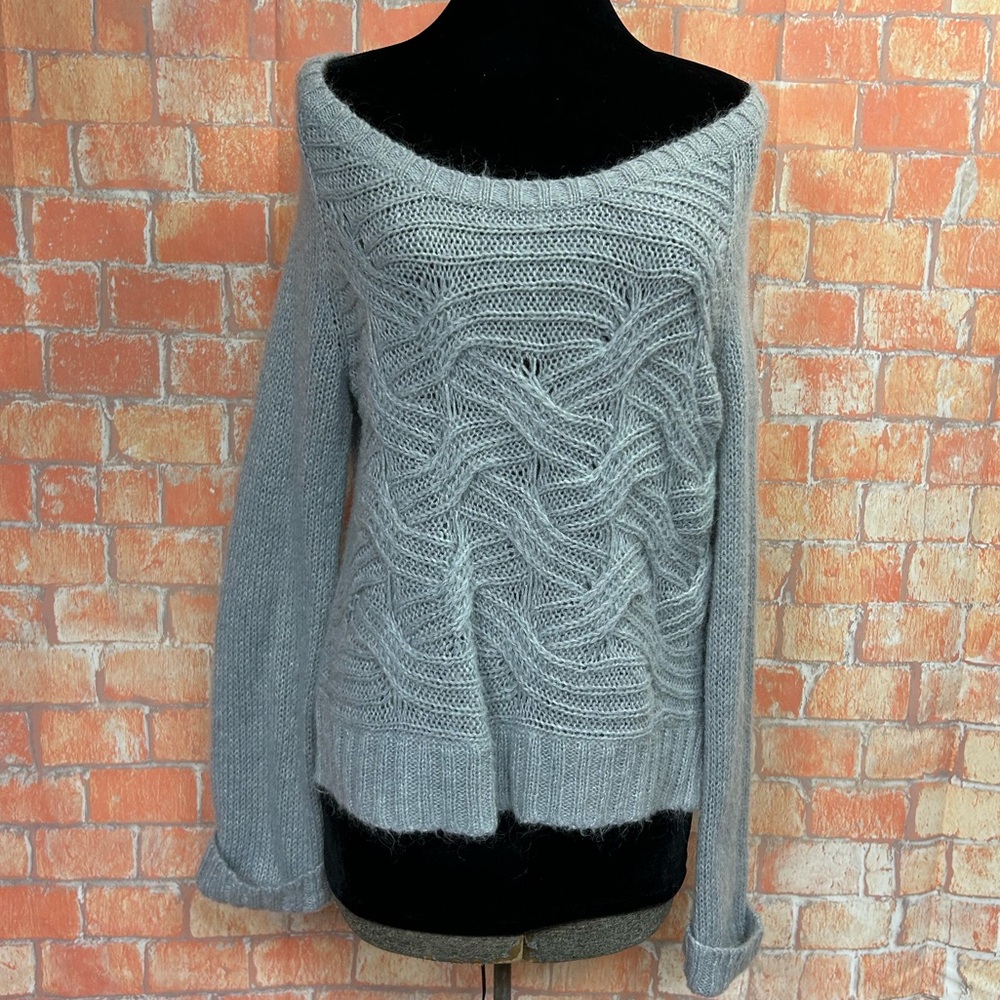 Victoria’s Secret Wool Blend‎ Cable Knit Wide Neck Sweater